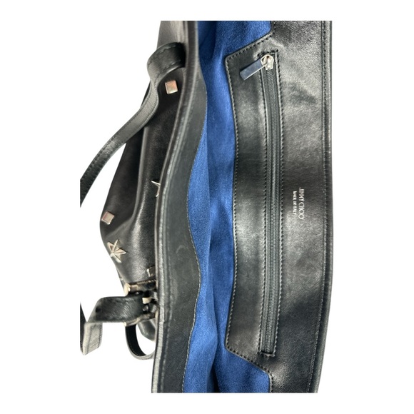 Jimmy Choo Black Leather Studded Handbag & Shoulder Bag, Tote Bag - Picture 7 of 16